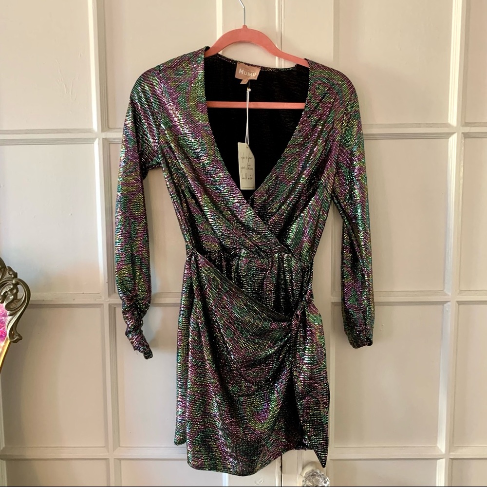 Show Me Your Mumu Kimora mini dress in black cosmo